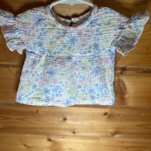 Charming Kids Floral Blouse with Ruffle Sleeves